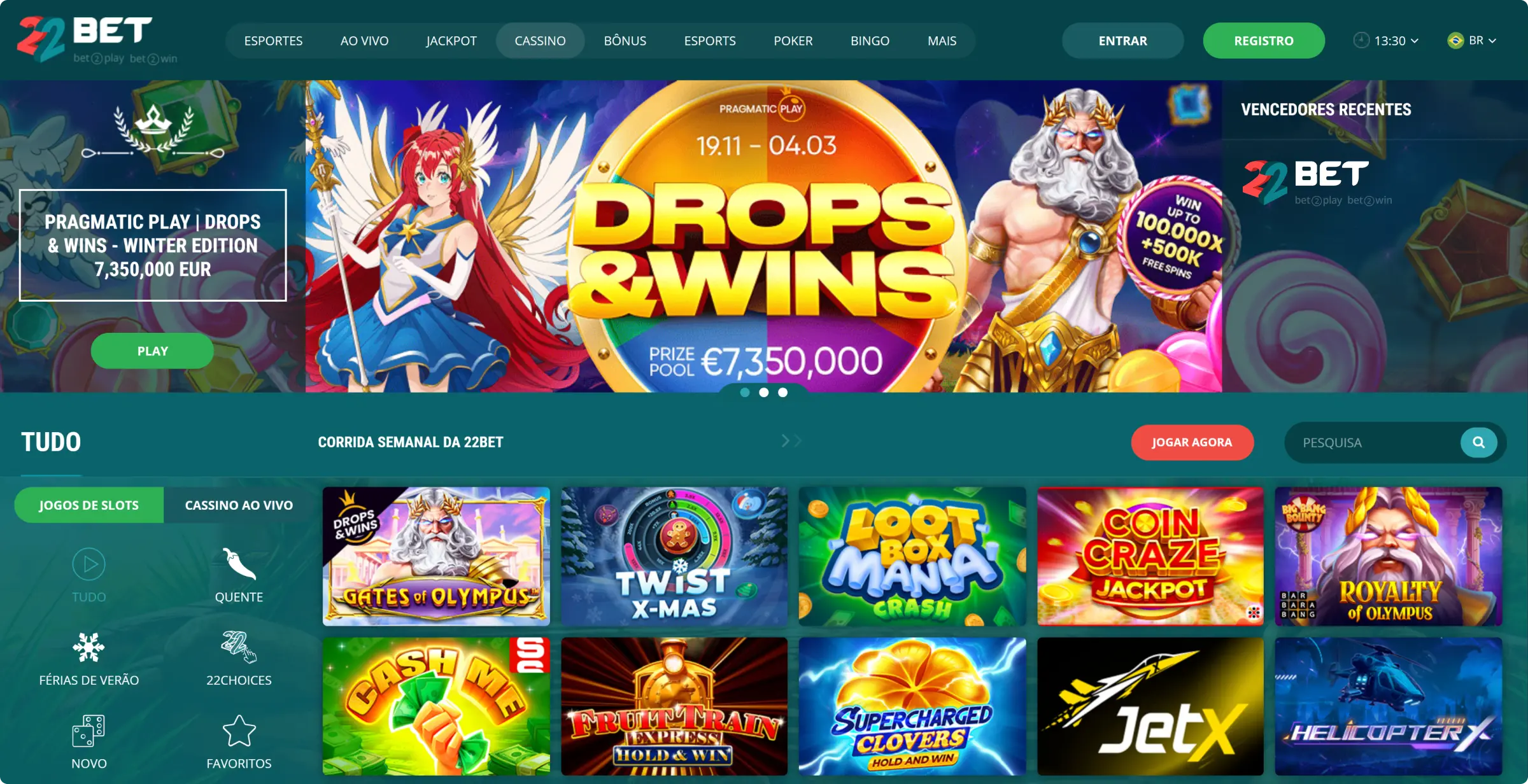 22Bet Jogos de Cassino